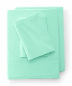 Cheapest 🔥 Cozy T-Shirt Soft Cotton Jersey Knit Bed Sheet Set Light Blue Radiance ✔️