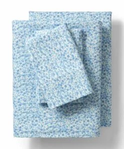 Flash Sale 😍 Luxe Supima Cotton Flannel Printed Sheet Set Light Blue Radiance Floral 🎁