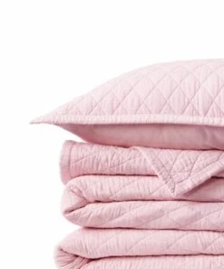 Discount 😍 Solid Diamond Double Voile Quilt Soft Tea Rose ✔️