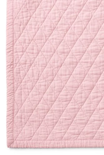 Discount 😍 Solid Diamond Double Voile Quilt Soft Tea Rose ✔️ - Image 3