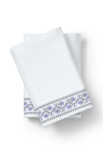 Best Sale 😉 Comfy Super Soft Flannel Embroidered Bed Sheet Set Lavender Cloud Floral Stripe 🔔 - Image 3