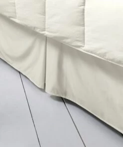 Budget 🔔 400 Thread Count Premium Supima Cotton No Iron Sateen Bedskirt Ivory 👍