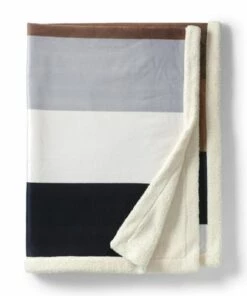 Best reviews of 🎉 Sherpa Fleece Throw Blanket Ivory Multi Stripe 🔥