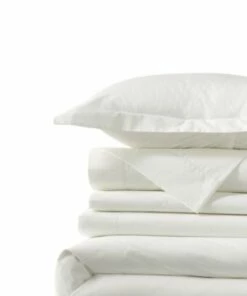 New 😀 300 Thread Count Premium Supima Cotton Smooth Percale Duvet Bed Cover Ivory 🎁