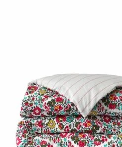 Deals 👏 300 Thread Count Premium Supima Cotton Smooth Percale Duvet Bed Cover Ivory Mini Floral ⭐