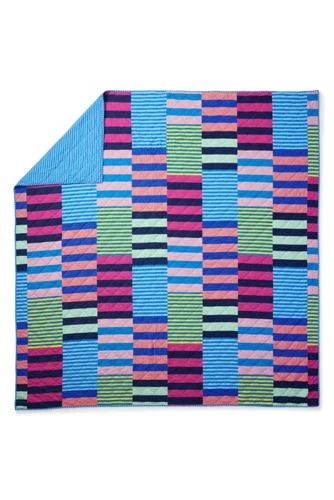 Buy ๐ Multi Stripes Colorblock Quilt Deep Sea Navy Mixed Stripes ๐ - Image 5
