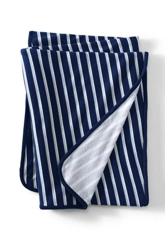 Brand new 👍 Serious Sweats Throw Blanket Deep Sea Navy Founders Stripe ❤️ - Image 4