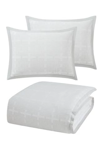 Best reviews of 🌟 Charisma Bedford Cotton Duvet Set White/Gray 🤩 - Image 2