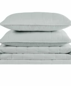 New 🥰 Truly Calm Silver Cool Cotton Quilt Bedding Set Blush 👍