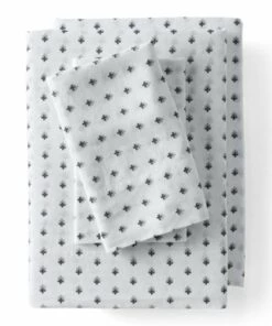 Best deal ⌛ Garment Washed Belgian Flax Linen Breathable Bed Sheet Set Ultimate Gray Floral Dot ❤️