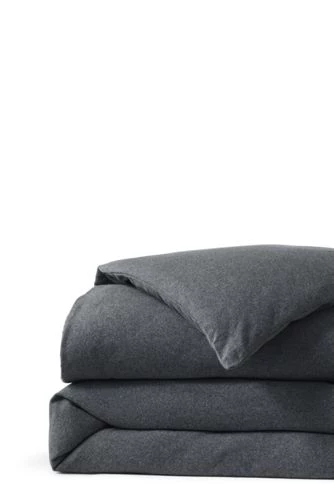 Best Sale ๐งจ Luxe Supima Cotton Heathered Flannel Duvet Bed Cover Classic Gray Heather ๐ - Image 2