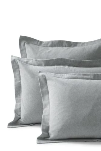 Best Sale ๐งจ Luxe Supima Cotton Heathered Flannel Duvet Bed Cover Classic Gray Heather ๐ - Image 9