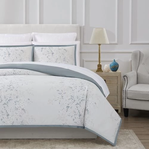 Budget 🎉 Charisma Terra Floral Print Comforter Set Grey ❤️ - Image 8