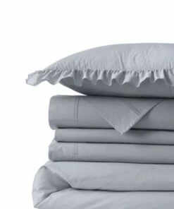Best reviews of 😉 200 Thread Count Cotton Crisp and Cool Percale Ruffle Duvet Bed Cover White 👏