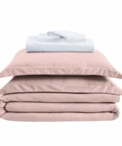 Best Sale ❤️ Truly Calm Antimicrobial Bedding Set Blush/White 😉