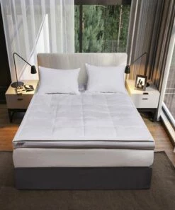 Deals 💯 Kathy Ireland Down Fiber Top Featherbed Mattress Topper White 🔔