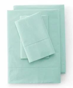 Deals 💯 300 Thread Count Premium Supima Cotton Percale Pillowcases Aqua Breeze ✔️