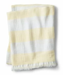 New 🔥 Cotton Throw Blanket Khaki Stripe 🥰