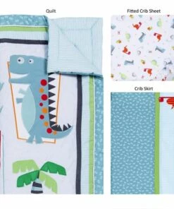 Wholesale 😍 Trend Lab Dinosaur Roar 3 Piece Crib Bedding Set 😀
