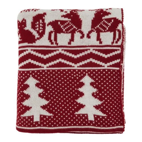 New ๐ Saro Lifestyle Knitted โ Christmas Throw Blanket Deer ๐