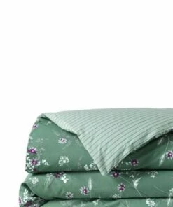 New ⌛ 200 Thread Count Cotton Crisp and Cool Percale Duvet Bed Cover Fresh Thyme Floral ❤️