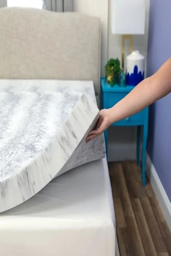 Cheapest ๐ SensorPedic 4 inch Charcoal Infused Memory Foam Mattress Topper White/Grey โค๏ธ - Image 2