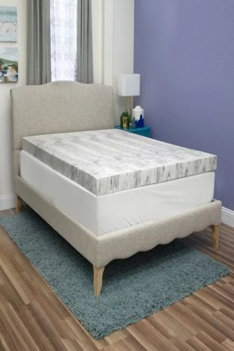 Cheapest ๐ SensorPedic 4 inch Charcoal Infused Memory Foam Mattress Topper White/Grey โค๏ธ - Image 6