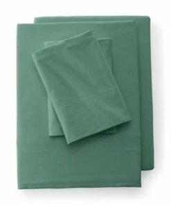 Best deal 👏 Cozy T-Shirt Soft Cotton Jersey Knit Bed Sheet Set Fresh Thyme 🔔