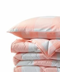 Budget โค๏ธ Easy Care Cotton Percale Gingham Comforter Large Light Blue Gingham ๐ฅ