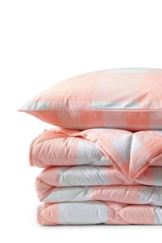 Budget ❤️ Easy Care Cotton Percale Gingham Comforter Large Light Blue Gingham 🔥