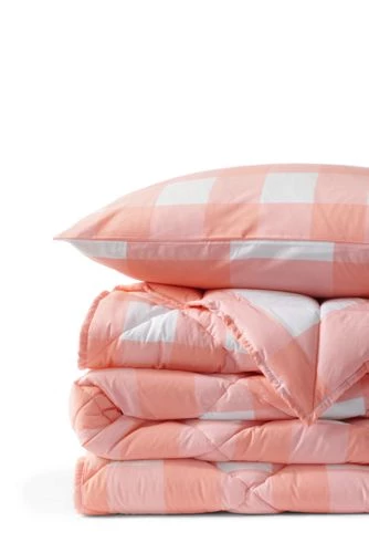 Budget ❤️ Easy Care Cotton Percale Gingham Comforter Large Light Blue Gingham 🔥 - Image 2