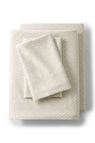 New 🔥 400 Thread Count Premium Supima Cotton No Iron Sateen Pillowcases Light Tan Geo 🎁