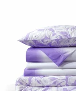 Cheapest ๐ Easy Care Percale Printed Duvet Cover Orchid Petal Palm Leaves ๐ฏ