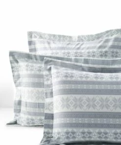 Cheap ✔️ Velvet Flannel Printed Shams Morning Mist Fairisle ❤️