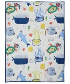 Cheap โ๏ธ Mina Victory Plush Sea Animal Print Blanket ๐