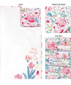 Cheapest 🤩 Trend Lab Painterly Floral 3 Piece Crib Bedding Set ❤️