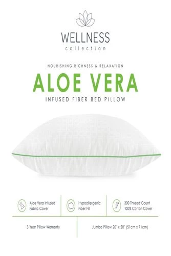 Best Sale 🔔 SensorPedic Wellness Collection Fiber Bed Pillow with Aloe Vera Infused Cover 😀 - Image 3