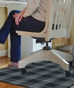 Best Sale 😍 Bungalow Flooring School Plaid Desk Chair Floor Mat 🎁