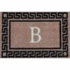 Budget 😍 Bungalow Flooring Monogrammed Greek Key Doormat Black 🎁