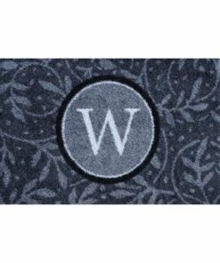 Coupon 🥰 Bungalow Flooring Monogrammed Wisteria Doormat Grey 🤩