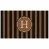 Hot Sale ⭐ Bungalow Flooring Monogrammed Stripe Doormat Blue 👏