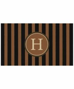 Hot Sale โญ Bungalow Flooring Monogrammed Stripe Doormat Blue ๐