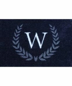 Budget ⌛ Bungalow Flooring Monogrammed Laurel Wreath Doormat Grey 😉