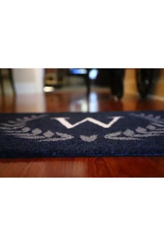 Budget ⌛ Bungalow Flooring Monogrammed Laurel Wreath Doormat Grey 😉 - Image 2