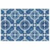 Wholesale 💯 Bungalow Flooring Skid Resistant Mosaic Tile Print Floor Mat Blue ❤️