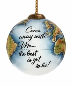 New ❤️ Inner Beauty Travel Globe Glass Ornament ⌛