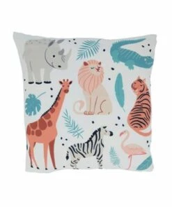 Cheap ⭐ Saro Lifestyle Safari Animals Print Baby Decorative Throw Pillow 🥰