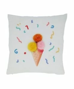Coupon 👏 Saro Lifestyle Ice Cream Cone Pom-Pom Decorative Throw Pillow 😍