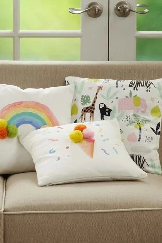 Coupon 👏 Saro Lifestyle Ice Cream Cone Pom-Pom Decorative Throw Pillow 😍 - Image 4