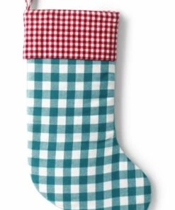 Cheapest 😉 Draper James x Lands' End Personalized Flannel 🎅 Christmas Stocking Rich Red Gingham ⌛
